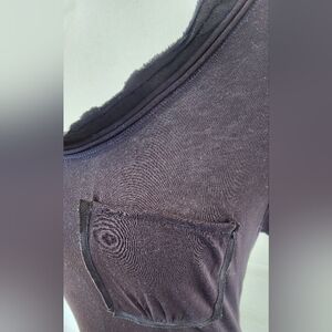 Y2K Leifsdottir Black Cotton Top With Chiffon Trim And Pocket!!!